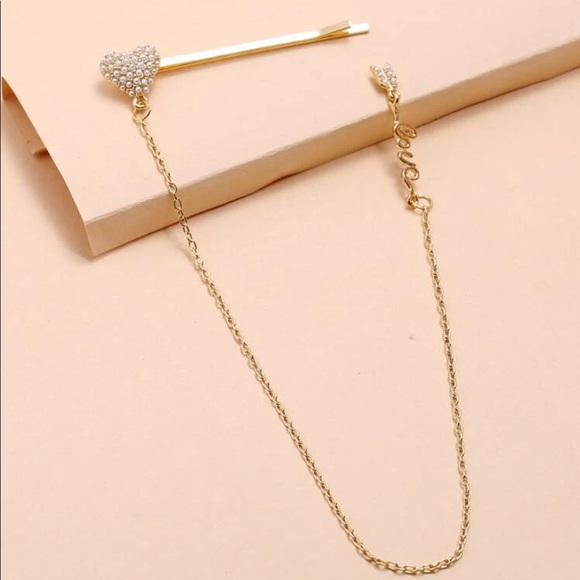 Heart Pearl Earring + Hair Pin - Picture 2 of 4